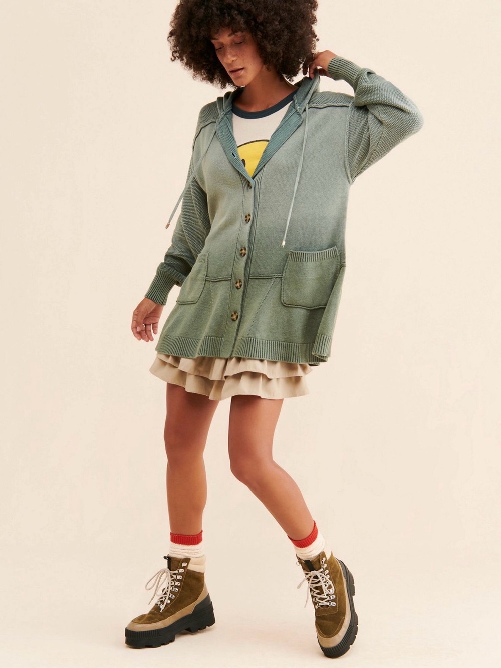 FREE PEOPLE SOMBART CARDI SIZE SMALL-OVERSIZED